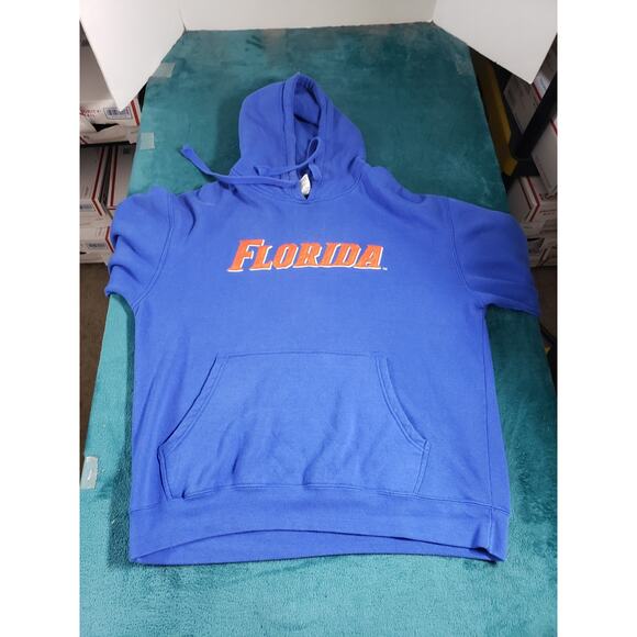 Florida Gators Majestic Hoodie Size Large Mens Blue Drawstrings Football NCAA - Picture 2 of 9